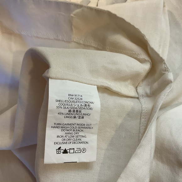 NWT Armani Exchange White Tunic with Embellishments Silk/Linen Blend Size 2 - Picture 10 of 10